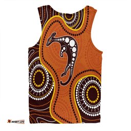 Australia Men Singlet Aboriginal Art With Kangaroo