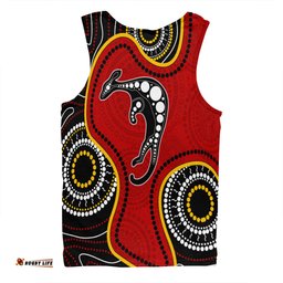 Australia Men Singlet Aboriginal Art With Kangaroo