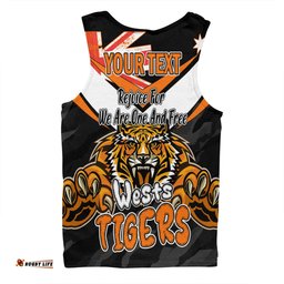 Wests Tigers Men Singlet - Happy Australia Day We Are One And Free