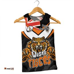 Wests Tigers Men Singlet - Happy Australia Day We Are One And Free