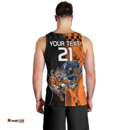 Custom NRL Tigers Combine Panthers Rugby Men Tank Top Sporty Style