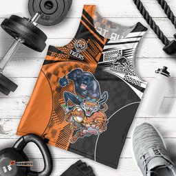 Custom NRL Tigers Combine Panthers Rugby Men Tank Top Sporty Style