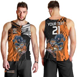 Custom NRL Tigers Combine Panthers Rugby Men Tank Top Sporty Style