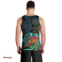 Carlton Blues Football Aboriginal Art Men Tank Top NAIDOC Indigenous Tribal