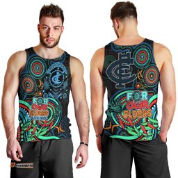 Carlton Blues Football Aboriginal Art Men Tank Top NAIDOC Indigenous Tribal