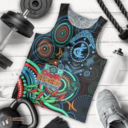 Carlton Blues Football Aboriginal Art Men Tank Top NAIDOC Indigenous Tribal
