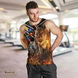 Wests Tigers Naidoc Week Men's Tank Top Version Aboriginal Tiger 3D
