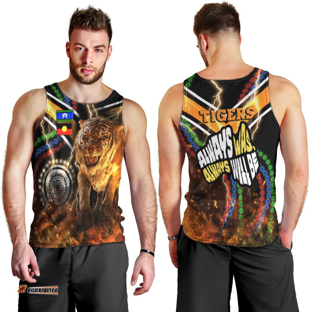 Wests Tigers Naidoc Week Men's Tank Top Version Aboriginal Tiger 3D