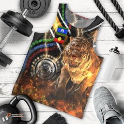Wests Tigers Naidoc Week Men's Tank Top Version Aboriginal Tiger 3D