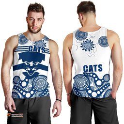 Cats Men Tank Top Geelong Indigenous