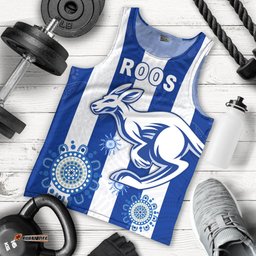 Roos Football North Melbourne Men Tank Top Simple Indigenous