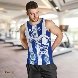 Roos Football North Melbourne Men Tank Top Simple Indigenous