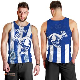 Roos Football North Melbourne Men Tank Top Simple Indigenous