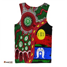 Australia Men Singlet Naidoc Week Indigenous Culture Inspired Dot Art Painting With Hunting