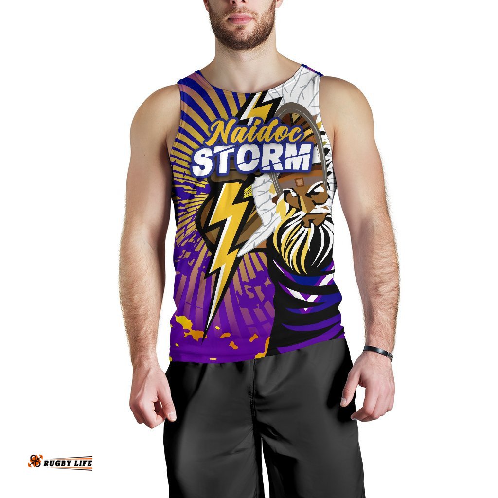 Melbourne Storm Naidoc Week Men's Tank Top Indigenous Style