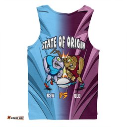 Queensland Maroons Men Singlet Custom State Of Origin 2024 Tough Fan Rugby For Life QLD vs NSW Ver 2