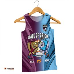 Queensland Maroons Men Singlet Custom State Of Origin 2024 Tough Fan Rugby For Life QLD vs NSW Ver 2