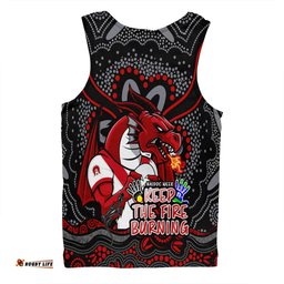 St. George Illawarra Dragons Men Singlet Aboriginal Inspired Naidoc Week Custom For Die Hard Fan Supporters