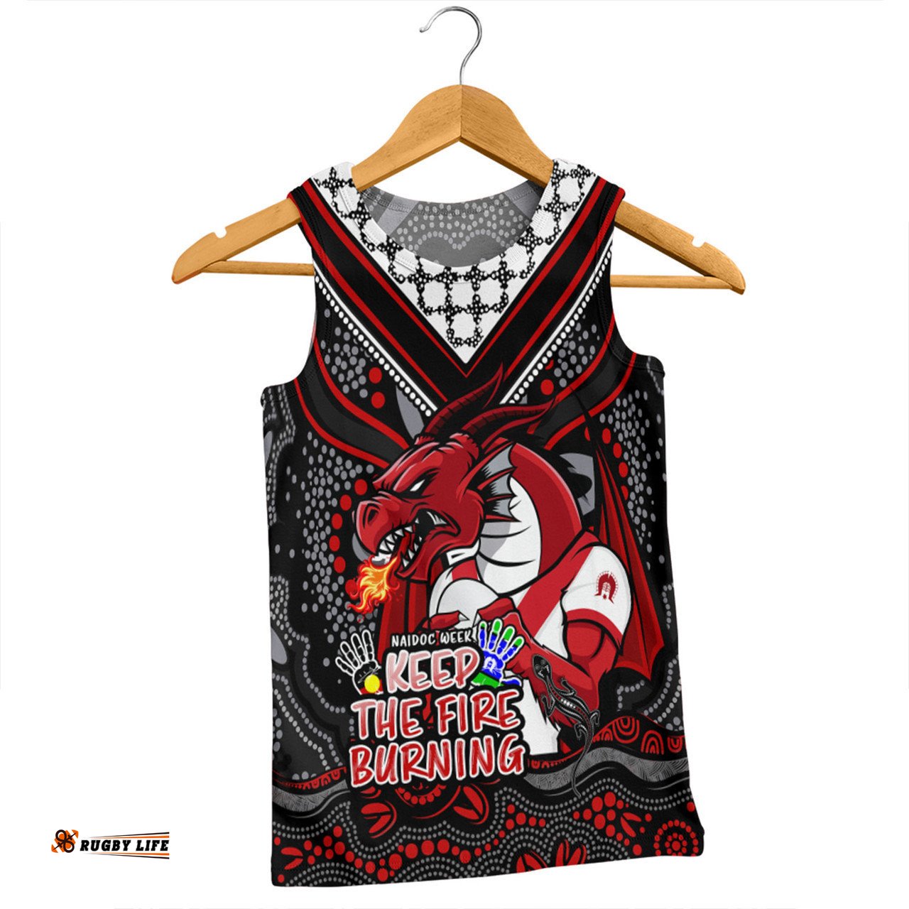 St. George Illawarra Dragons Men Singlet Aboriginal Inspired Naidoc Week Custom For Die Hard Fan Supporters
