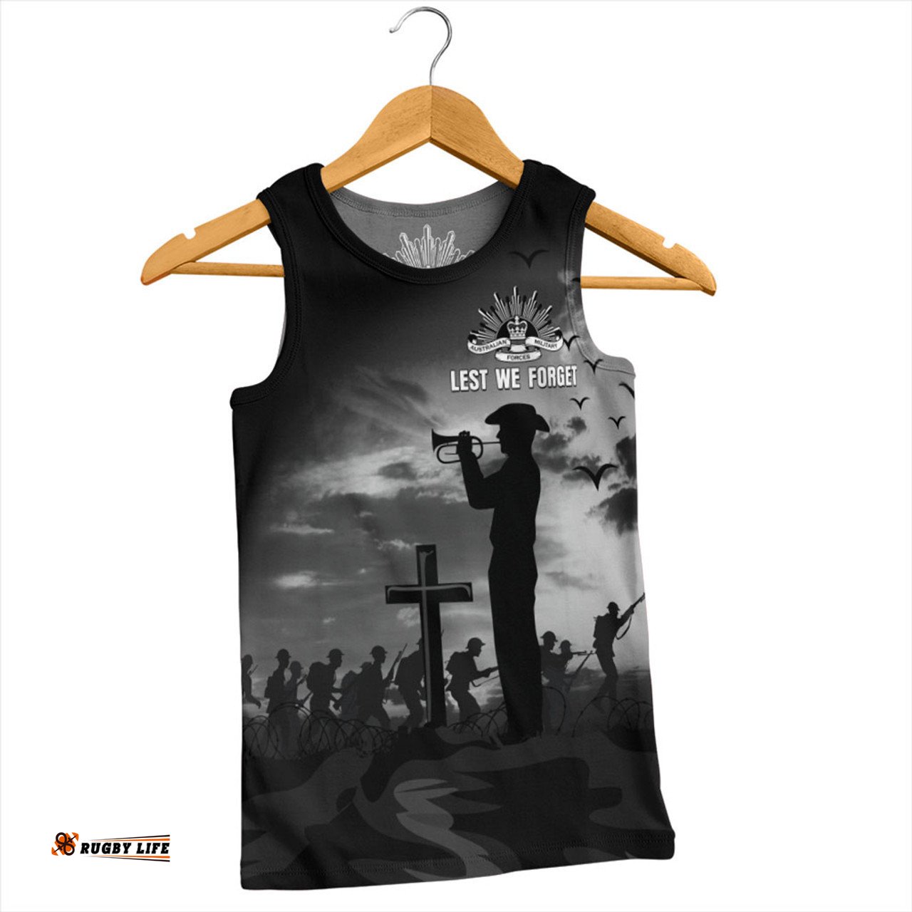 Australia Men Singlet Lest We Forget Remember Soldiers