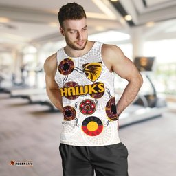 Hawthorn Men Tank Top Hawks Indigenous - White