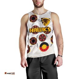 Hawthorn Men Tank Top Hawks Indigenous - White