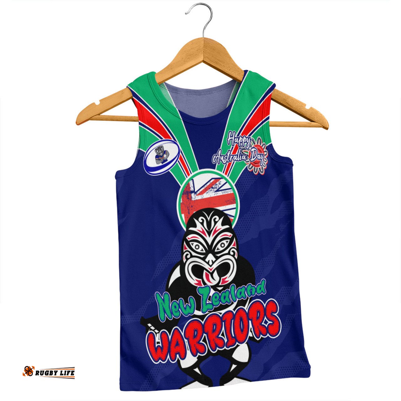 New Zealand Warriors Men Singlet - Happy Australia Day We Are One And Free