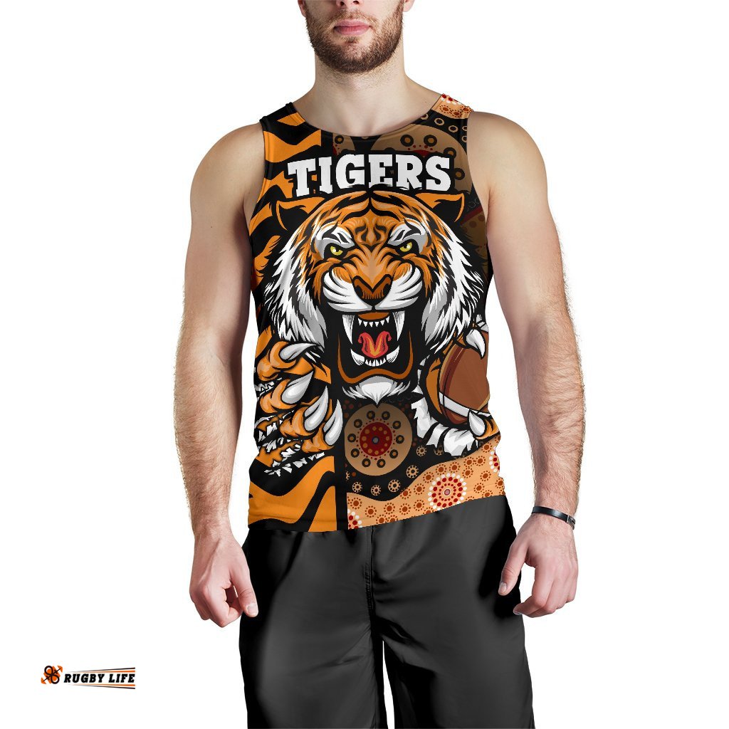 (Custom Personalised) Tigers Men's Tank Top Wests Tiger Skin Style