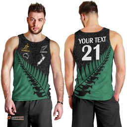 Custom Australia Wallabies and Aotearoa Rugby Men Tank Top Kangaroo Black Fern Maori Green Vibe