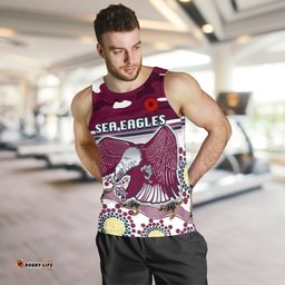 Sea Eagles Anzac Day Men Tank Top Simple Indigenous Camouflage