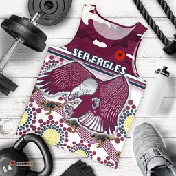 Sea Eagles Anzac Day Men Tank Top Simple Indigenous Camouflage