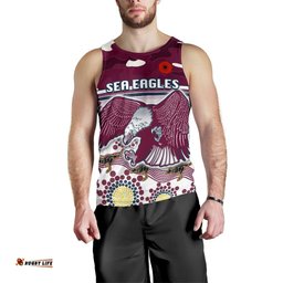 Sea Eagles Anzac Day Men Tank Top Simple Indigenous Camouflage