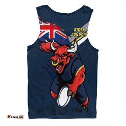 North Queensland Cowboys Men Singlet Custom For Die Hard Fan Australia Flag Scratch Style