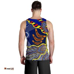 Aboriginal Men's Tank Top, Australian Boomerang Dot Painting Art