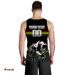 (Custom Personalised) Black Panthers Rugby League Aboriginal Men Tank Top -