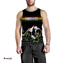 (Custom Personalised) Black Panthers Rugby League Aboriginal Men Tank Top -