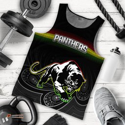 (Custom Personalised) Black Panthers Rugby League Aboriginal Men Tank Top -