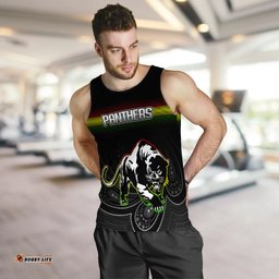(Custom Personalised) Black Panthers Rugby League Aboriginal Men Tank Top -