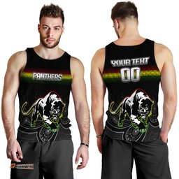 (Custom Personalised) Black Panthers Rugby League Aboriginal Men Tank Top -
