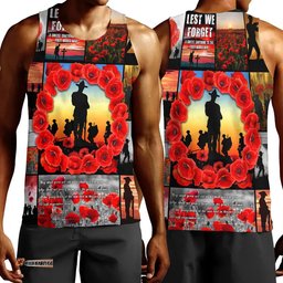 Vibe Hoodie Clothing - Anzac Day Lest We Forget Banner Men Tank Top