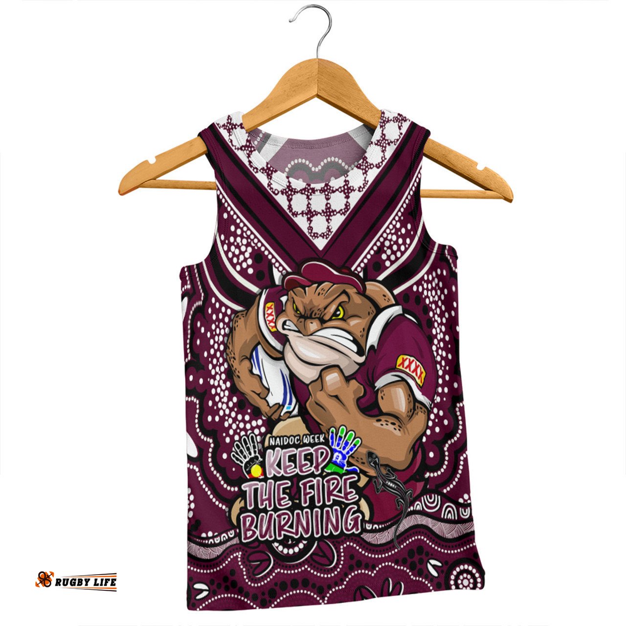 Queensland Maroons Men Singlet Aboriginal Inspired Naidoc Week Custom For Die Hard Fan Supporters