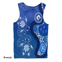 Australia Turtles Aboriginal Men Singlet - Indigenous Dot Turtles In The Ocean Blue Men Singlet