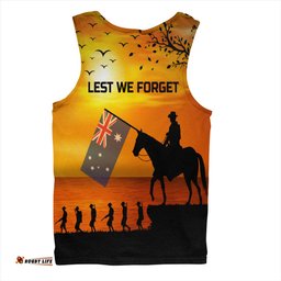 Australia Men Singlet Lest We Forget Anzac Horse Brigade