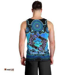 Personalised Australia Pisces  Platypus Zodiac Men Tank Top Auz Astrology Aboriginal - Aqua