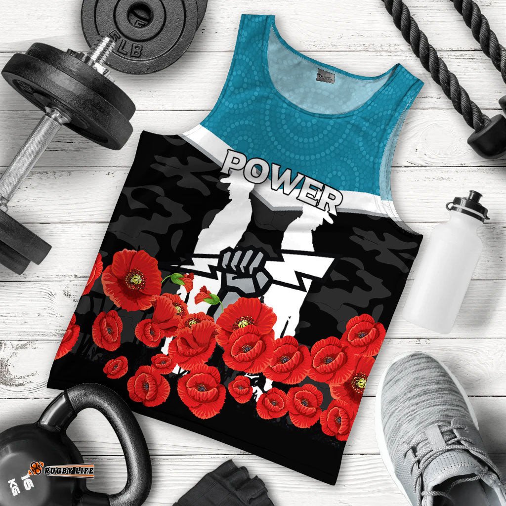 Port Adelaide Power Anzac Day Indigenous Art Men Tank Top -