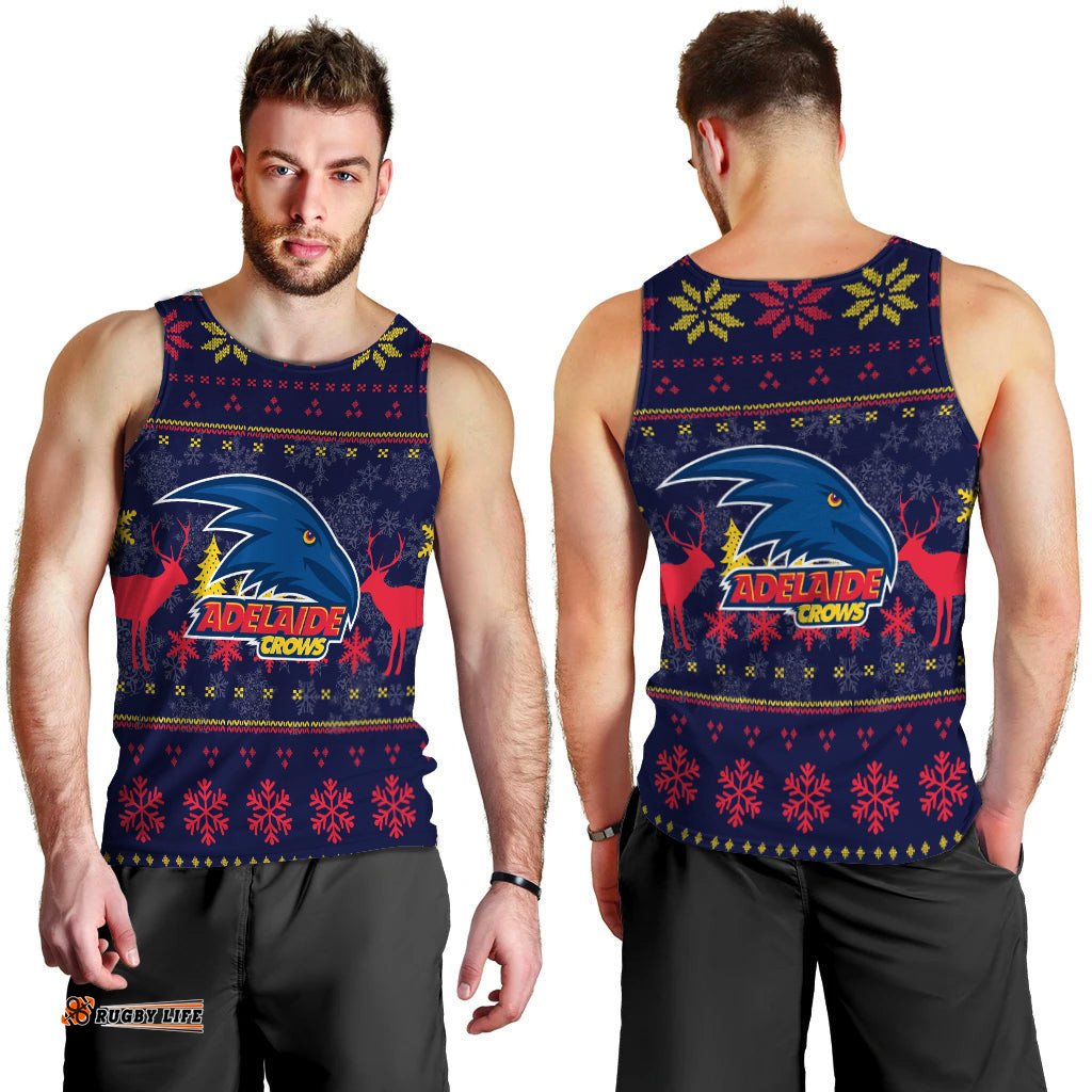Adelaide Crows Men Tank Top - Christmas Ugly Style -