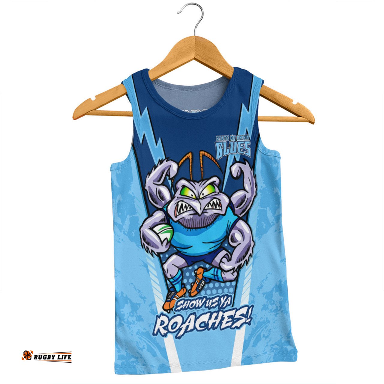 New South Wales Blues Men Singlet Custom State Of Origin 2024 Show Us Ya Roaches!