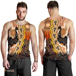 Men's Tank Top - Australian Aboriginal Sun and Emu