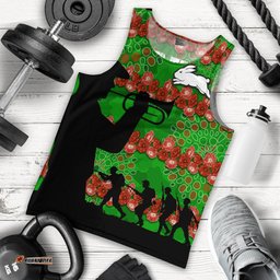 Rabbitohs Rugby Men Tank Top Anzac Day Camo Style