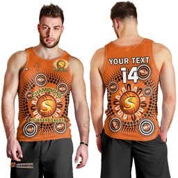 (Custom Text And Number) Perth Scorchers Cricket Men Tank Top Champions BBL Indigenous Art Ver.02